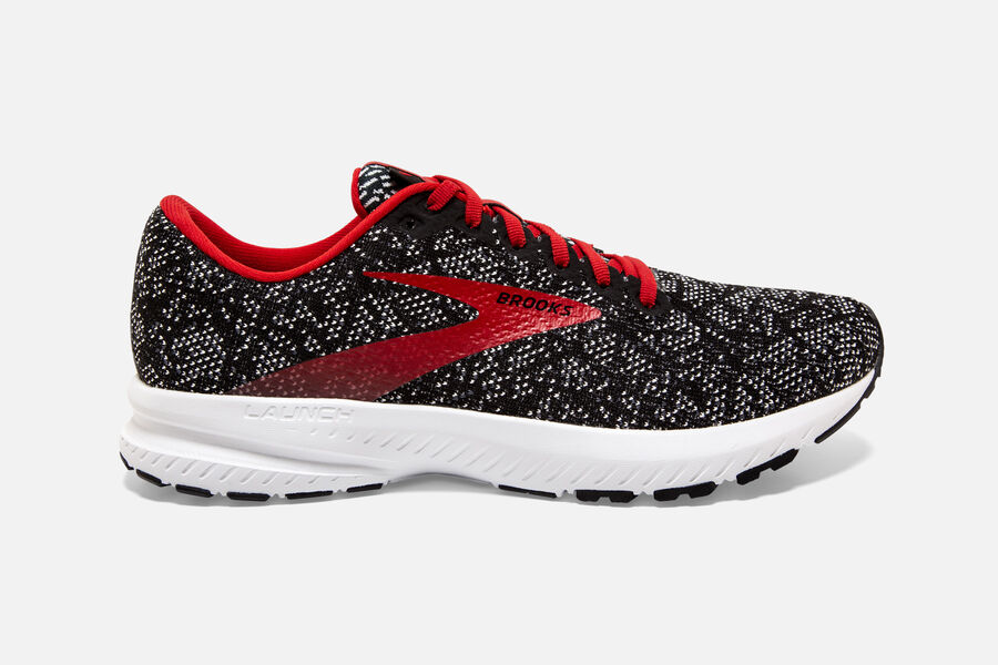 Zapatillas Running Brooks Launch 7 Hombre Negras/Rojas/Blancas Baratas OZGS80734